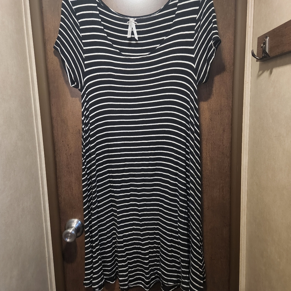Black-and-white striped dress